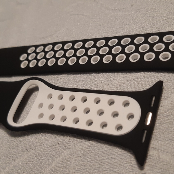 Black And White, Silicone, Apple Watch Band, - Picture 8 of 9